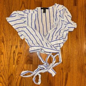 Forever 21 Blue and White Striped Blouse